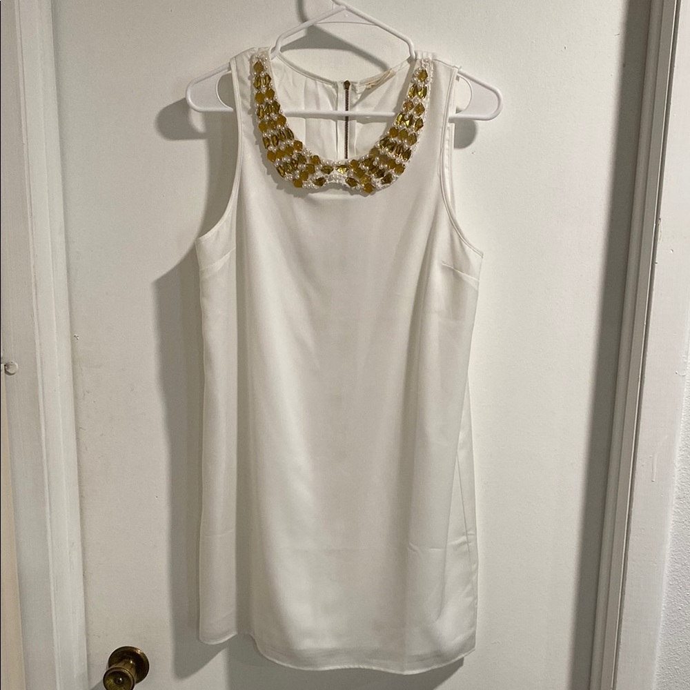 Embellished White Halter Mini Dress for Brides